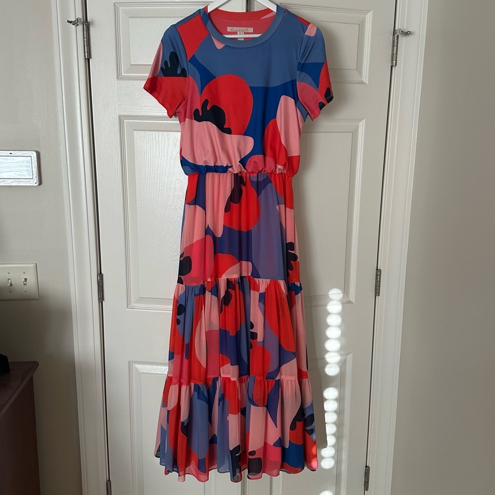 Hutch Bold Floral Print Tiered Dress